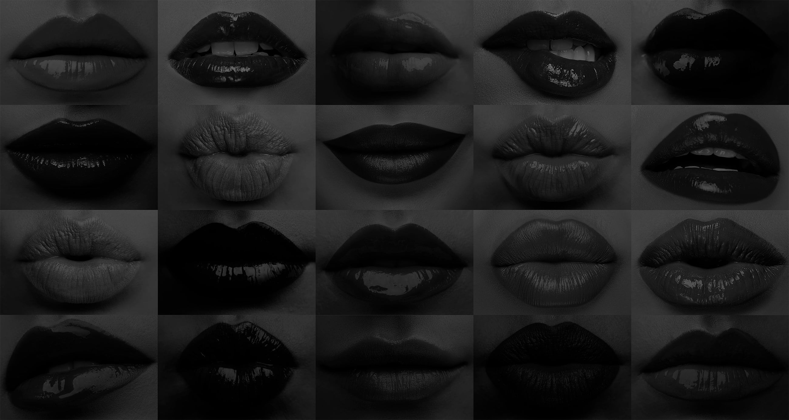Monochrome collage of lips